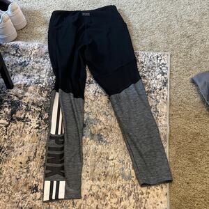 PINK Victoria's Secret Black and Gray Leggings